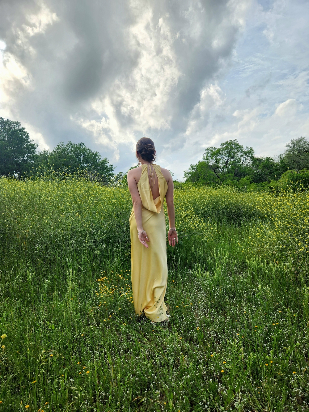 Abercrombie & Fitch Pale Yellow Satin Maxi Slip Dress - Picture 7 of 10